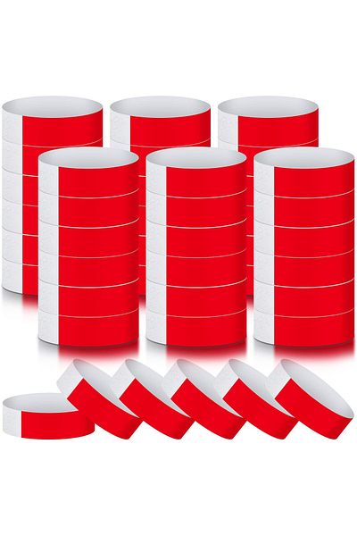 erorex 600 Packs Paper Wristbands For Events Neon Party Wristbands Colored Waterproof Paper Club Arm Bands