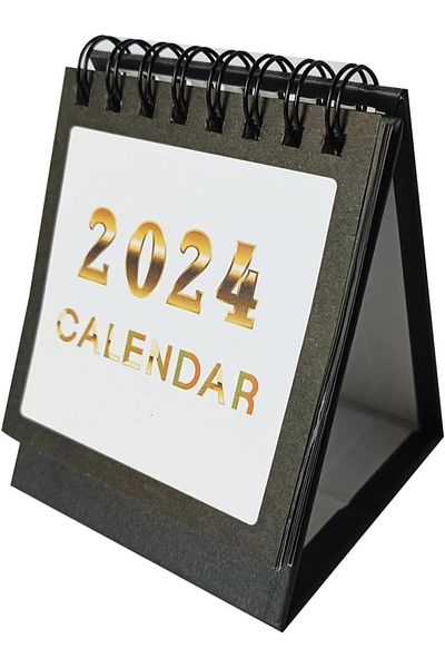 erorex Portable 2024 Desk Calendars Table Top Standing Flip Calendar 18 Monthly Spiral Twin Wire Binding