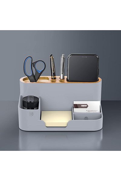 erorex Stationery Storage Box For Office Desktop Divided Storage Plastic Pen Container For Office Supplies
