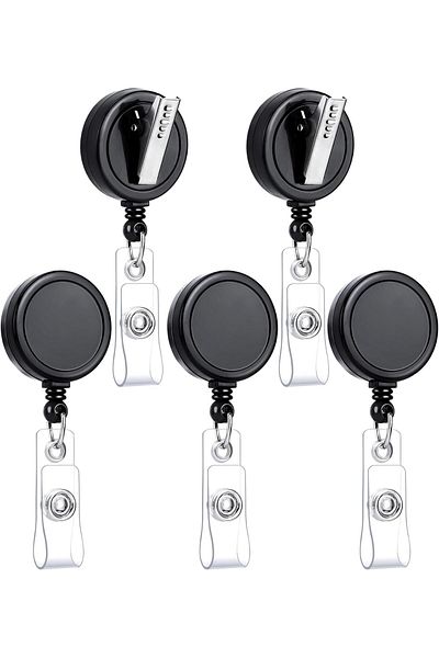 erorex 5 Pcs Retractable Badge Holder Badge Reel Badge Holder Reels With Swivel Alligator Clip For