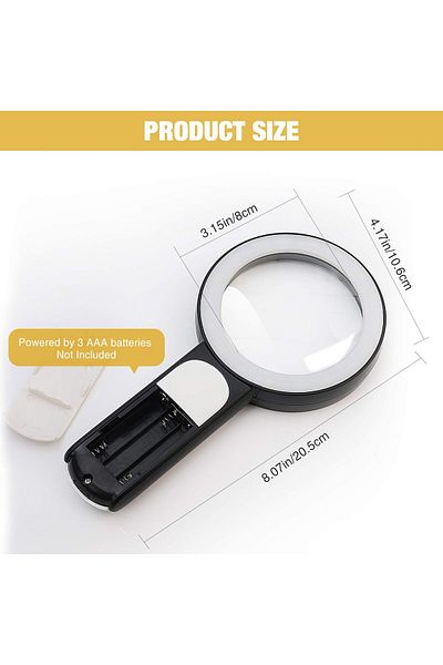 erorex Magnifying Glass With Light 30X Handheld Large 18Led Cold And Warm Light With 3 Modes Illuminated