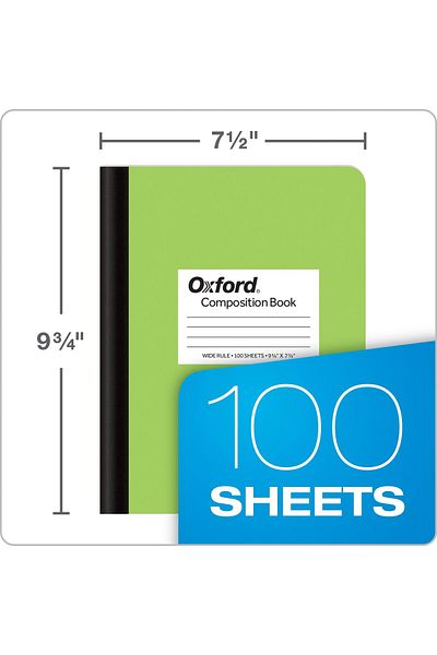 erorex Composition Notebooks 6 Pack Wide Ruled Paper 9 3 4 X 7 1 2 Inches 100 Sheets Assorted Pastel