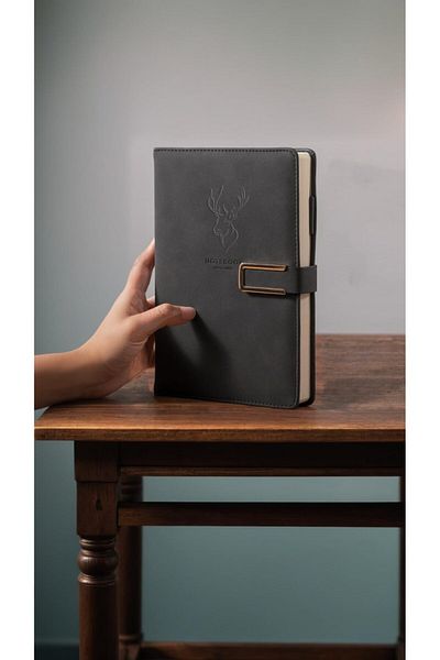 erorex 416P Super Thick Business Notebook A5 Buckle Sheepskin Notepad With Deer Head Design Pu Leather
