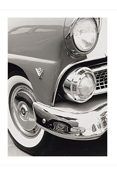 ekart Μαύρο και άσπρο κλασικό μοντέλο αυτοκινήτου Ξύλινος πίνακας 35cm X50cm