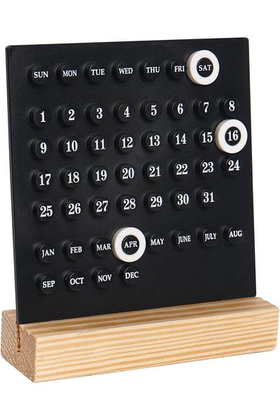 erorex Perpetual Calendar Wooden Calendar For Desk Stand Acrylic Calendar Desktop Decor For Living Room