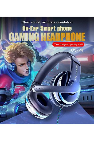 erorex P4 3.5Mm Gaming Headset Over Ear Headphones E Sports Earphone With Microphone Adjustable Headband