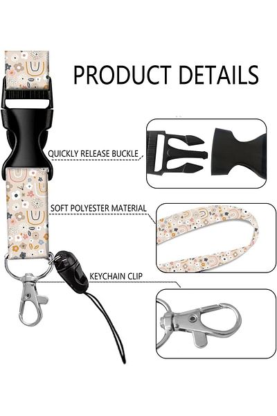 erorex Id Badge Holder With Lanyard Flowers Rainbows Id Card Holders With Lanyards Retractable Badge Reel