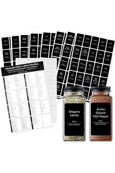 erorex Jar Labels 275 Rectangular Waterproof Stickers Kitchen Pantry Labels Minimalist Waterproof Stickers
