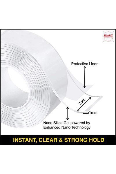 erorex Super Tape Clear Double Sided Waterproof Heavy Duty Mounting With Enhanced Nanotechnology Holds Up