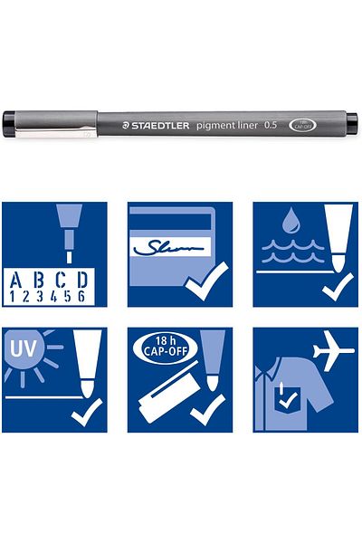 erorex Pigment Liner Pack Black 3 Pens Assorted Line Widths 0.05Mm 0.2Mm 0.8Mm 308 9Sbk3