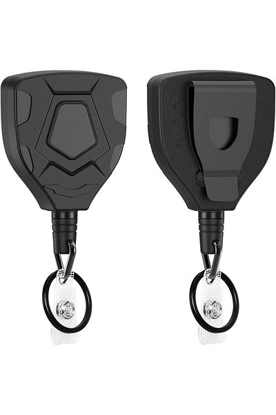 erorex Heavy Duty Retractable Keychain With Belt Clip 2 Pack Retractable Id Badge Reel Retractable Badge
