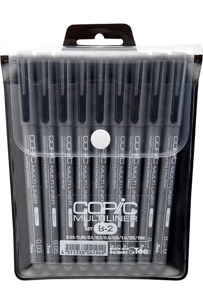 erorex Markers 9 Piece Multiliner Inking Pen Set B 2 Black Mlb2
