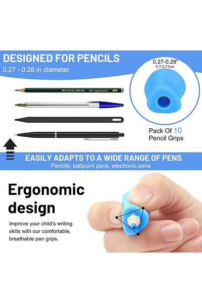 erorex The Pencil Grip Neon Pencil Grippers 6 Pcs Pencil Grips For Kids Handwriting Ergonomic Pen Grip For