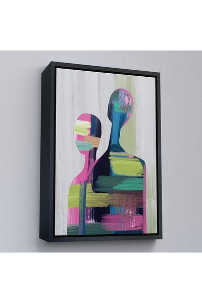 Harita Sepeti Pictură umană abstractă Pop Art cu cadru auriu