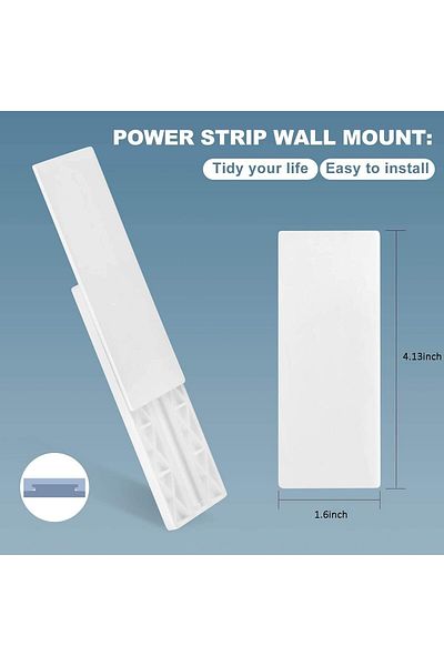 erorex Self Adhesive Power Strip Holder Surge Protector Fixator Wall Mount Punch Free Cable Management