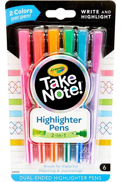 erorex Take Note Highlighters And Dual Tip Pens Assorted Colors School Supplies At Home Crafts For Kids 6