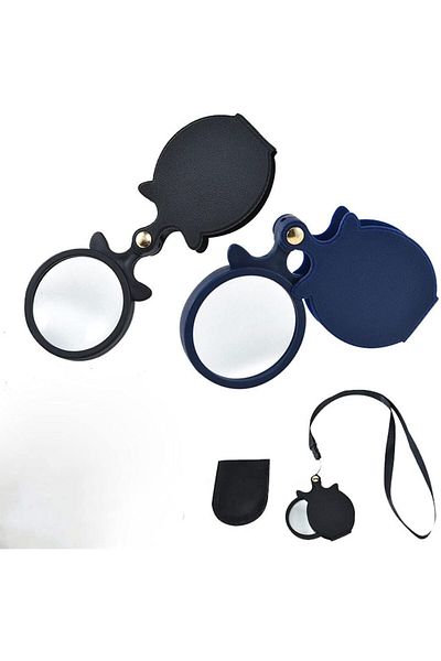 erorex Mini Magnifying Glass 2Pcs 10X Small Pocket Folding Magnifier With Rotating Protective Holster For