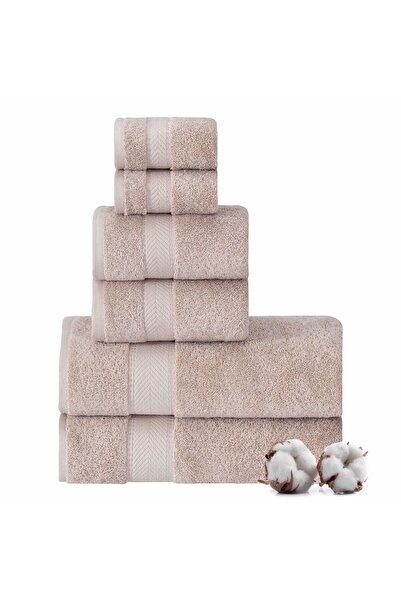 NikAr Home طقم مناشف قطنية مكون من 6 قطع