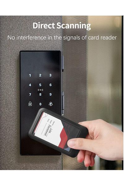 erorex 10 Pcs Sliding Id Badge Holder Hard Black Vertical Plastic Card Case Protector Pouch With Clear