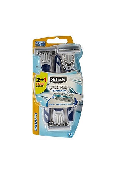 Schick كواترو للرجال للاستخدام مرة واحدة × 3 2 + 1 مجانًا