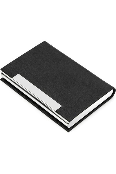 erorex Business Card Holder Business Card Case Professional Pu Leather And Stainless Steel Multi Card Case