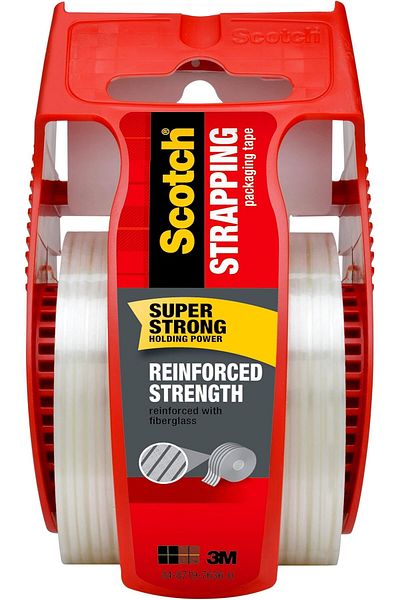 erorex Reinforced Strength Shipping Strapping Tape 50 3M With Dispenser Clear 1.88 Inch X 360 In 1