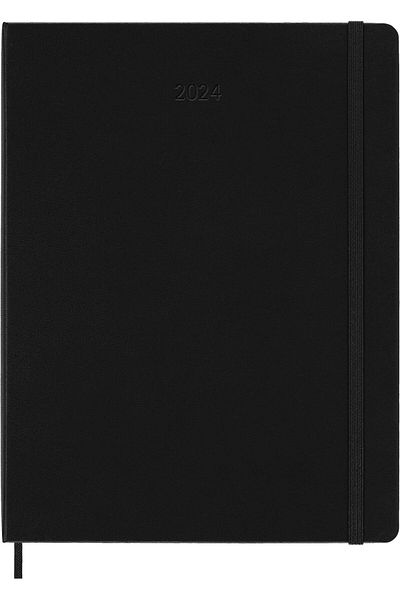erorex 2024 Pro Vertical Weekly Planner 12M Extra Large Black Hard Cover 7.5 X 10