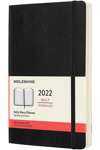 erorex Agenda 2022 Giornaliera Large Soft Nero Zwart
