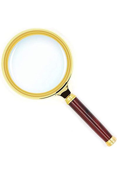 erorex 10X Handheld Magnifier Antique Mahogany Handle Magnifier Reading Magnifying Glass For Reading Book