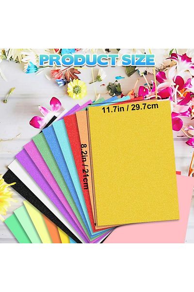erorex Glitter Cardstock Paper 20 Sheets Multi Colors Glitter Cardstock And Colored Card Stock Set A4