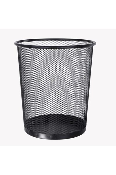 Generic سلة مهملات شبكية معدنية أنيقة دائرية الشكل مناسبة للمنزل والمكتب والم...