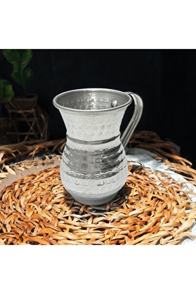 BAYBARS 6'lı Set Ayran Bardağı, Büyük Boy, Bakır Görünümlü Bardak, Alüminyum Maşrafa