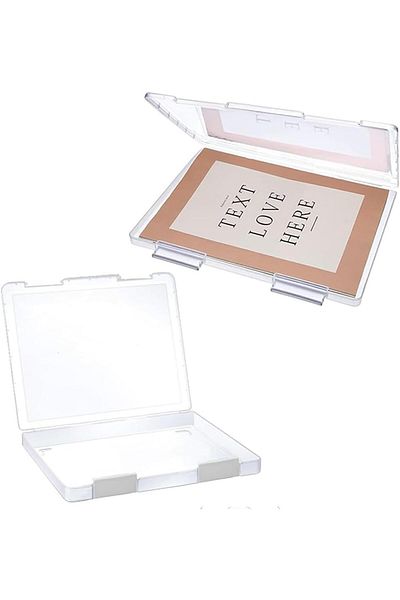 erorex 2 Pcs A4 File Portable Project Case Clear File Storage Box With Flap Lid Scrapbook Paper Documents