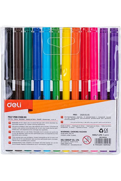 erorex Ec10003 Felt Pen 12 Pieces Multicolor