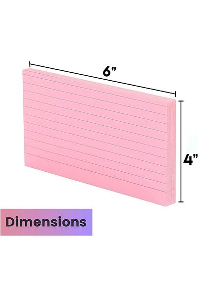 erorex Colored Ruled Index Cards 100 Pieces 6 Inch X 4 Inch Size