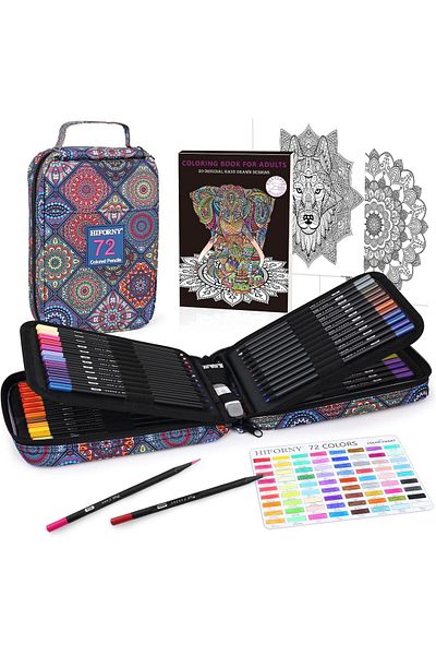 erorex 78 Pack Premium Black Edition Colored Pencils Set For Adults Coloring 72 Coloring Pencils With