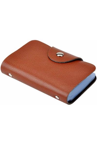 erorex Credit Card Holder And Business Card Organizer Leather Strap Buckle Bank Card Wallet Bag 26 Card
