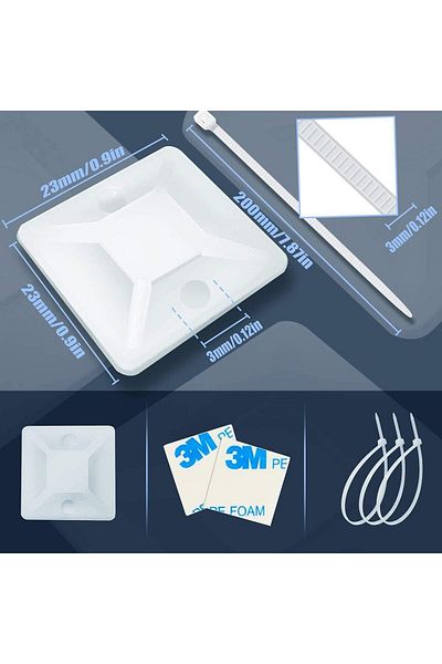 erorex Cable Tie Mount Strong Tie Adhesive Mount With Mounts Screw Hole Anchor Wire Tie Base For Adhesive