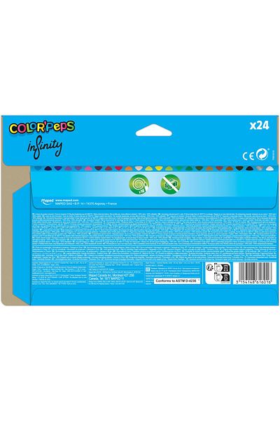 erorex Color Peps Infinity Coloring Pencils Pack Of 24 100 Percent Colored Lead No Sharpening Necessary