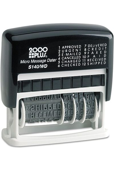 erorex 12 In 1 Self Inking Date And Message Stamp For Business And Office Black Ink 011090