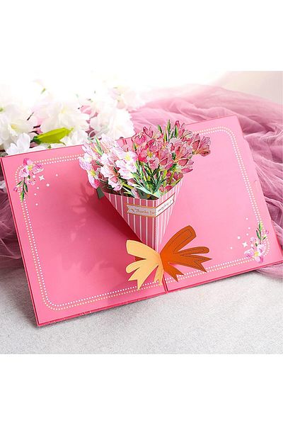 erorex Fancy Elegant Flower Design 3D Pop Up Card Greeting Card For Mother'S Day Gift Valentine Gift Eid