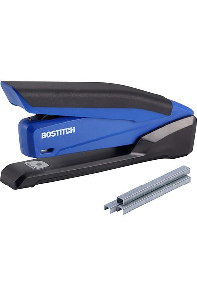 erorex Office Inpower Spring Powered Desktop Stapler 20 Sheet Capcity Built In Remover Blue 1122
