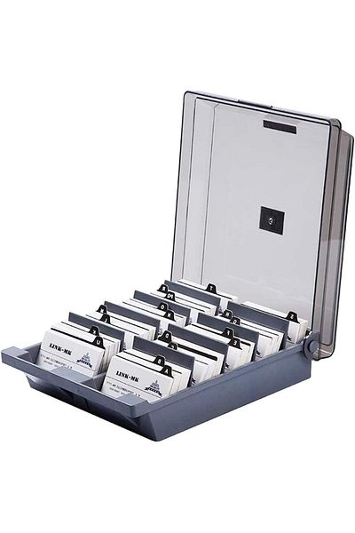 erorex 1000 Capacity Card Holder Business Card Storage Box Desktop Card Organizer Card Box With Dividers