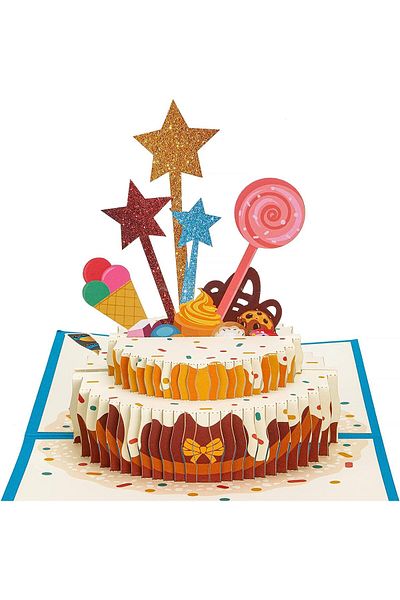 erorex Pop Up Birthday Card Happy Birthday Cake Card 3D Card Greeting Cards With Envelope Birthday Gifts