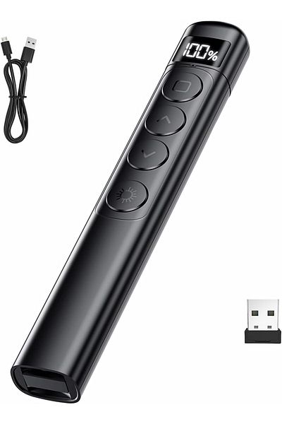 erorex Wireless Presenter Presentation Clicker With Red Laser Rf 2.4Ghz Usb Presentation Remote Control