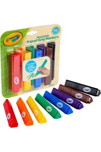 erorex My First Tripod Washable Markers For Toddlers 8Ct