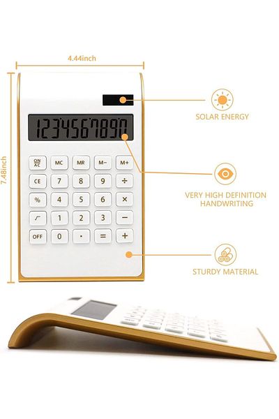 erorex Calculator Rose Gold Office Supplies And Accessories 10 Digits Solar Battery Basic Office