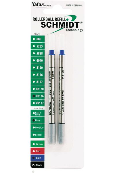 erorex P8126 Short Capless Rollerball Refill Fine Point 0.6Mm Blue 2 Pack Blister Sc58120