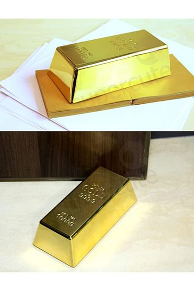 erorex 1Kg Shiny Fake Gold Bar Bullion Brick Door Stop Paperweight Cas