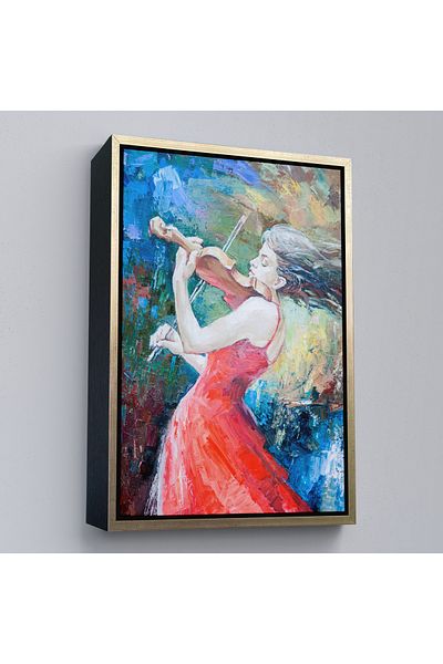 Harita Sepeti Картина в кафява рамка „Жена музикантка, свиреща на цигулка“